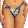 Hanky Panky Panties * | Baroque Blooms Low Rise Thong Cheap Hanky Panky Black Multi