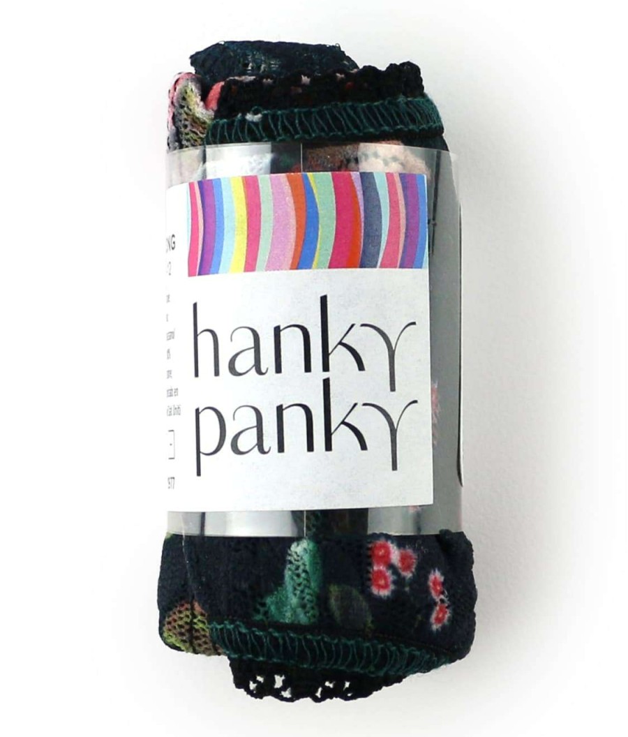 Hanky Panky Panties * | Baroque Blooms Low Rise Thong Cheap Hanky Panky Black Multi