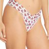 Hanky Panky Panties * | Heartbeat Low Rise Thong Online Hanky Panky White Multi