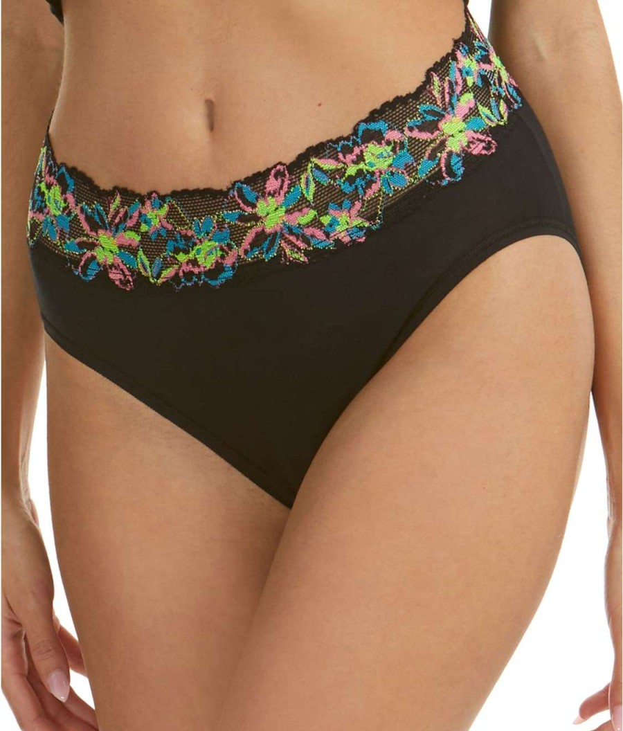 Hanky Panky Panties * | Supima Cotton French Brief Cheap Hanky Panky Black Neon Lights