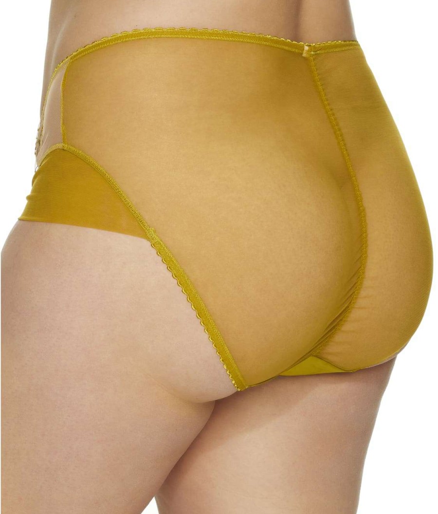 Panties * | Plus Size Julies Roses High Waist Brief Online Dita Von Teese Chartreuse