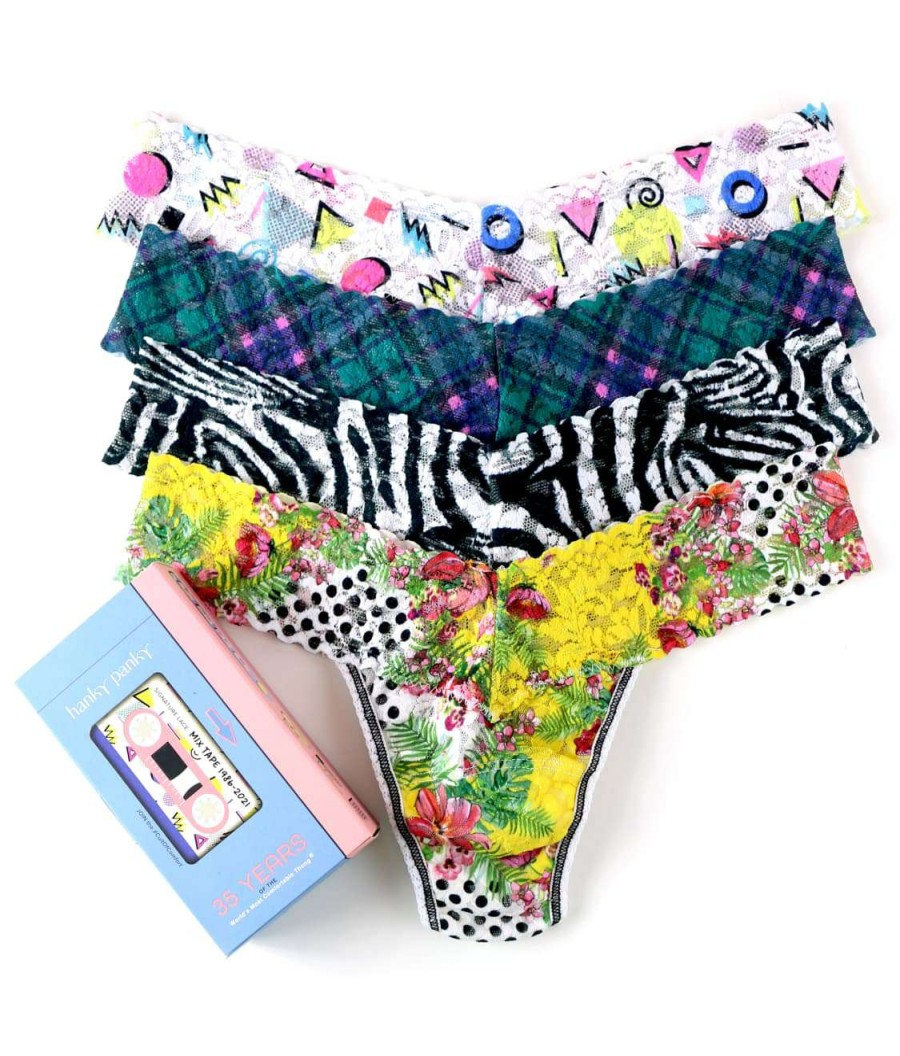 Hanky Panky Panties * | Decades Low Rise Thong 4-Pack Online Hanky Panky 4 Decades