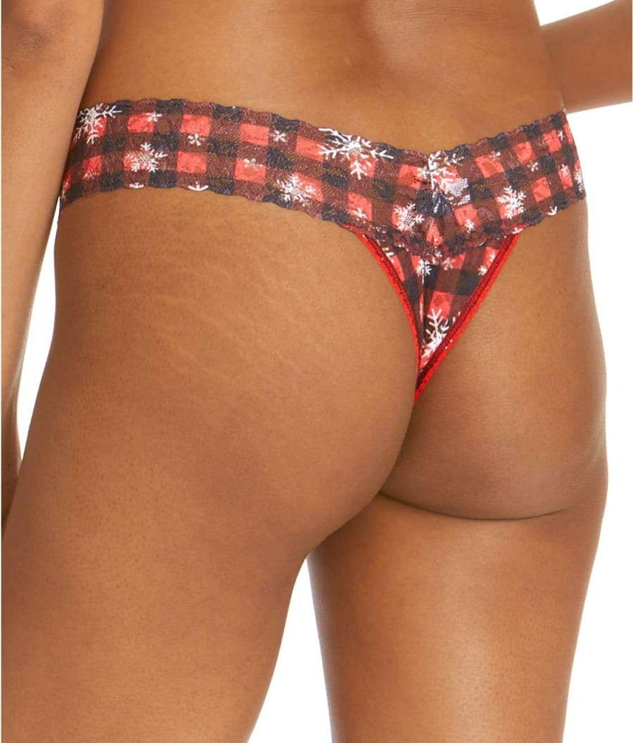 Hanky Panky Panties * | Home For The Holidays Low Rise Lace Thong Online Hanky Panky Red Multi