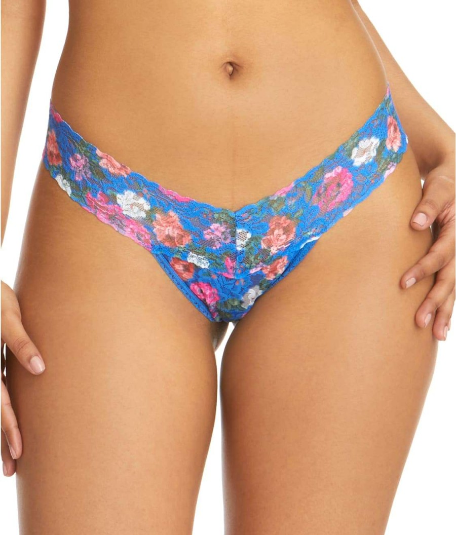 Hanky Panky Panties * | Versailles Low Rise Thong Sales Hanky Panky Blue Multi