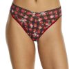 Hanky Panky Panties * | Home For The Holidays Original Rise Lace Thong Sales Hanky Panky Red Multi