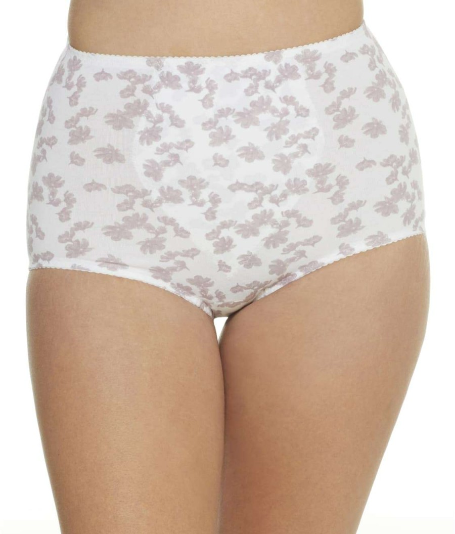 Panties * | Smoothing Cotton Brief 2-Pack Online Bali White Flower / Gloss