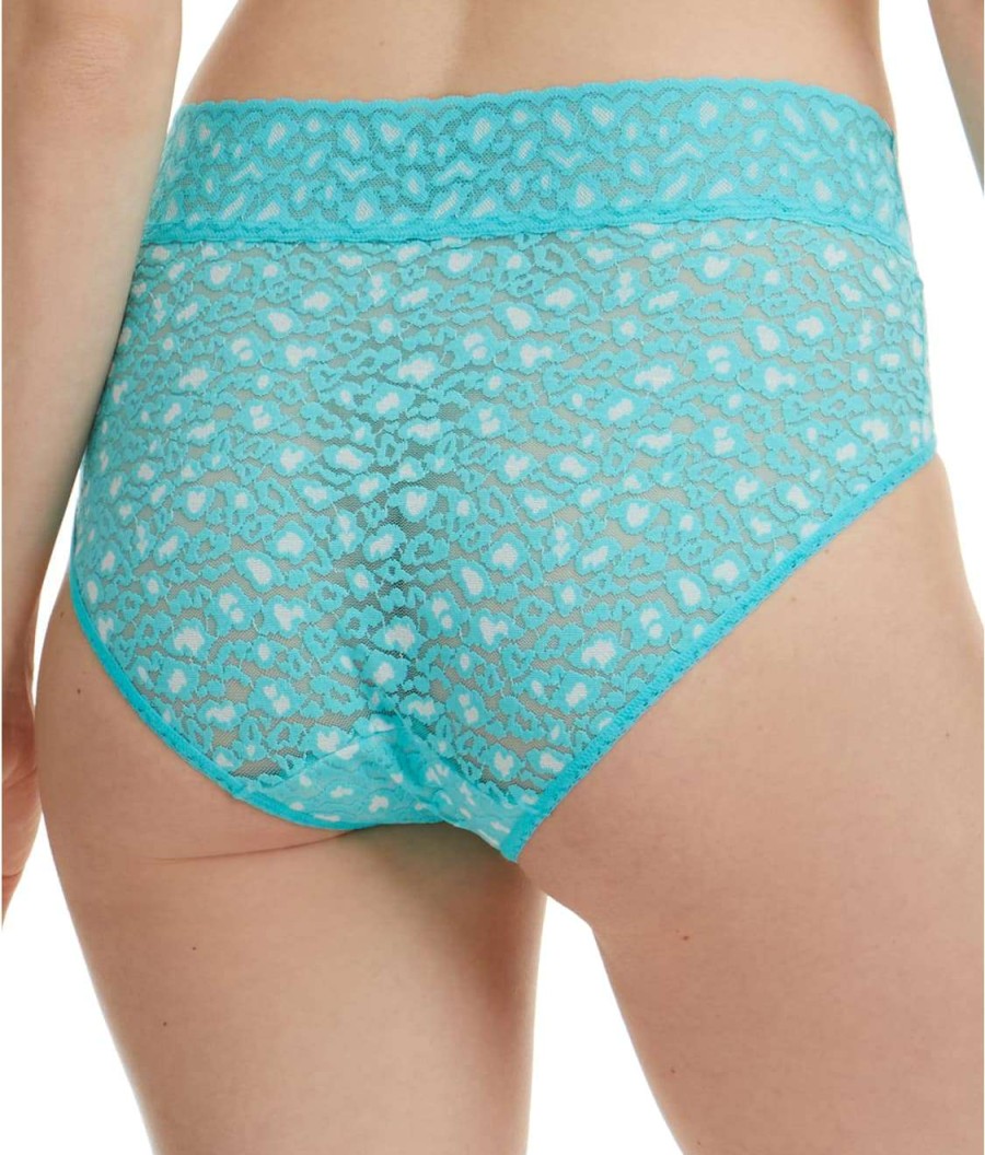 Hanky Panky Panties * | Leopard Cross-Dyed Lace French Brief Sales Hanky Panky Turquoise / White