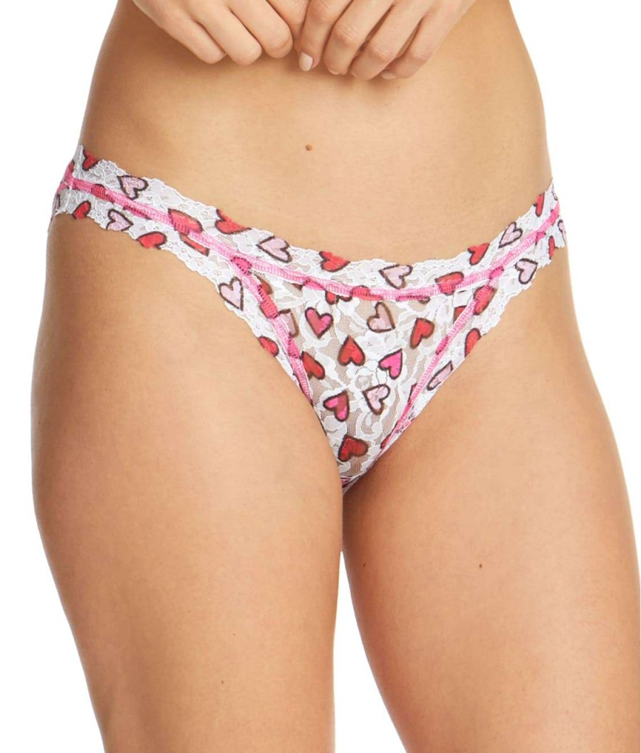 Hanky Panky Panties * | Heartbeat Brazilian Bikini Sales Hanky Panky White Multi