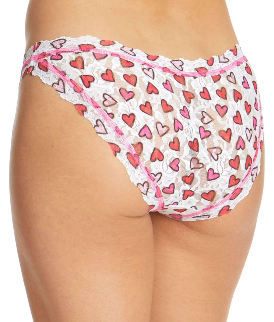 Hanky Panky Panties * | Heartbeat Brazilian Bikini Sales Hanky Panky White Multi