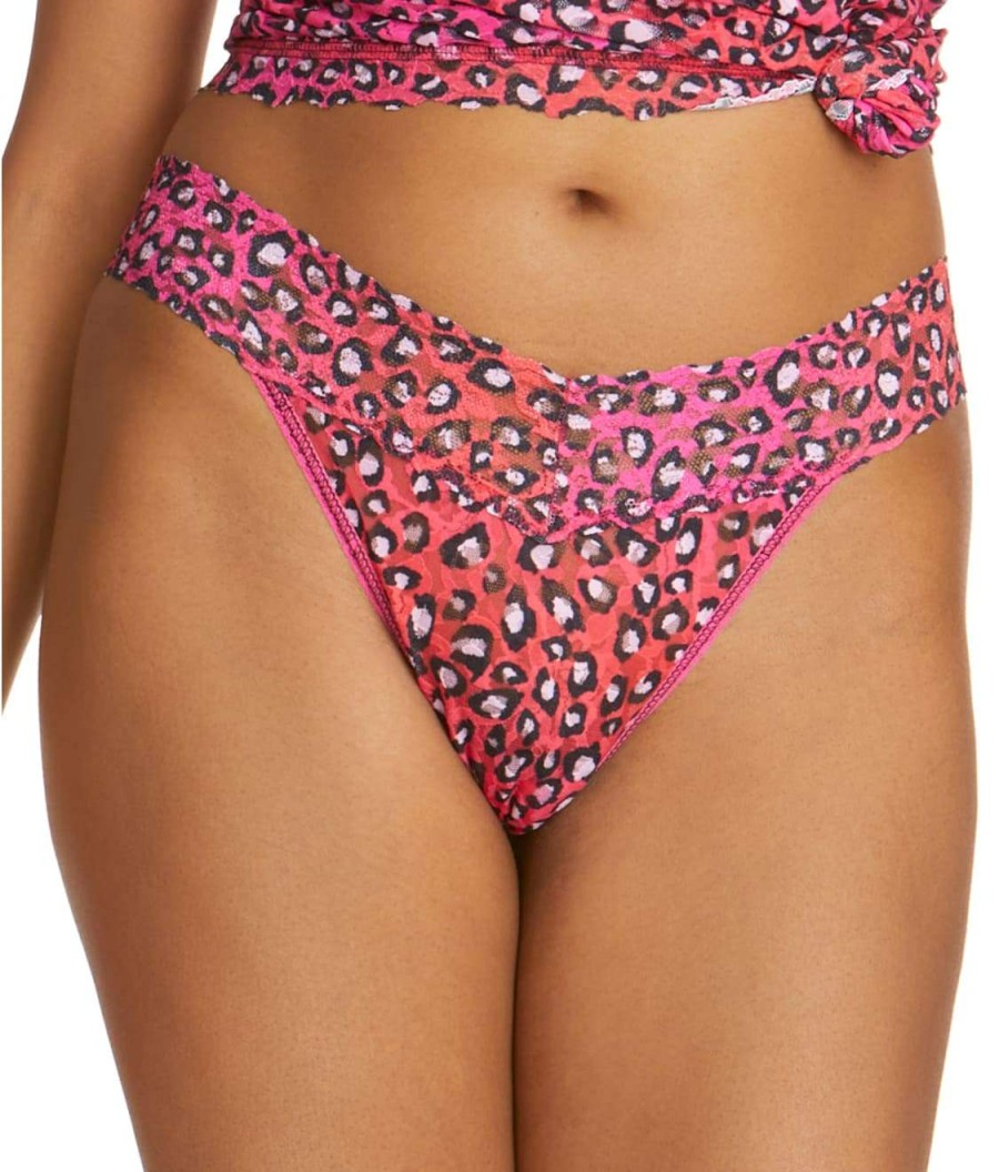 Hanky Panky Panties * | Sassycat Original Rise Thong Online Hanky Panky Pink Animal