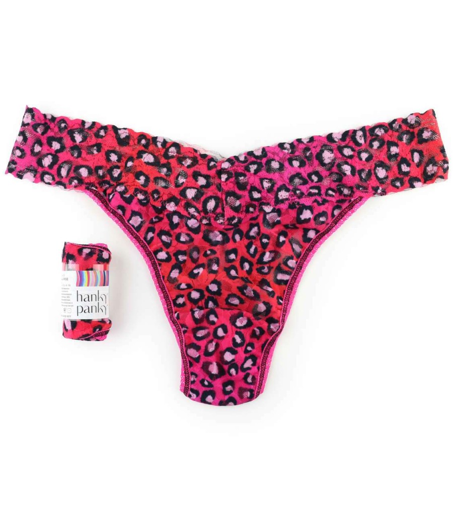 Hanky Panky Panties * | Sassycat Original Rise Thong Online Hanky Panky Pink Animal