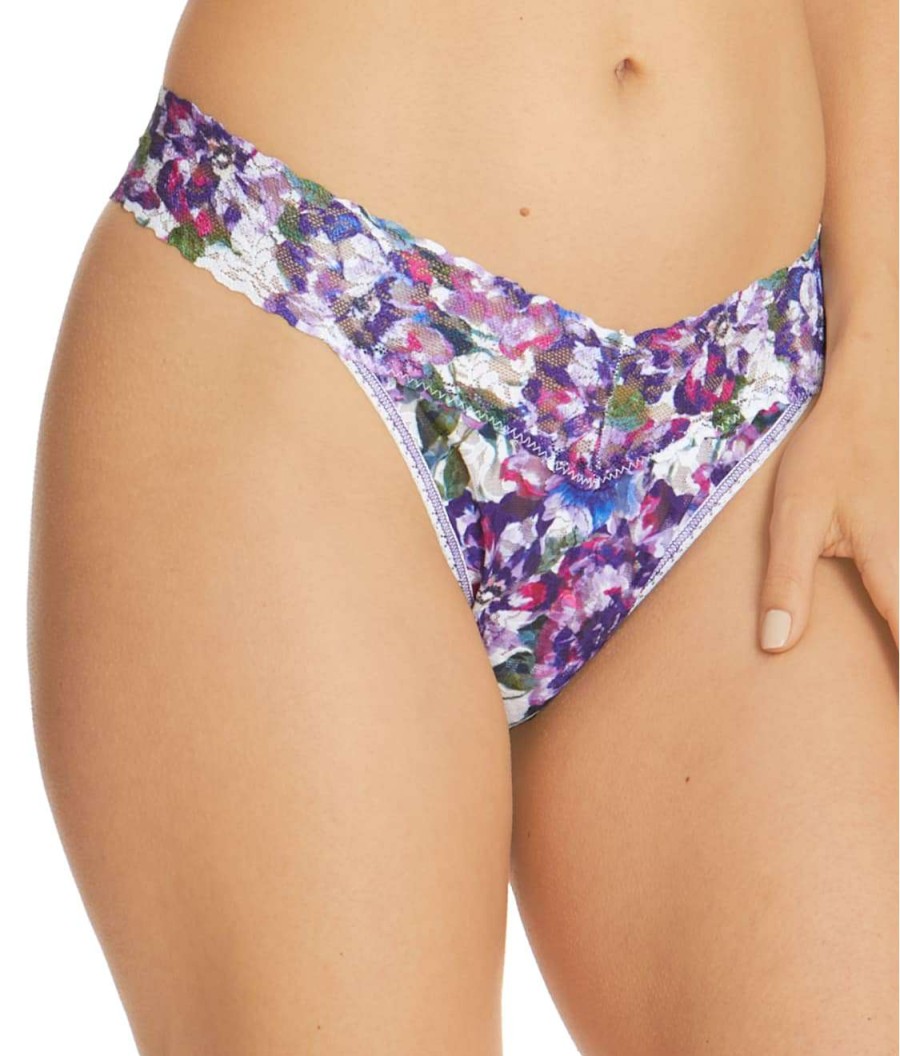 Hanky Panky Panties * | Purple Pansy Original Rise Thong Cheap Hanky Panky Purple Multi