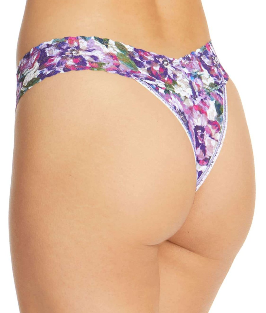 Hanky Panky Panties * | Purple Pansy Original Rise Thong Cheap Hanky Panky Purple Multi