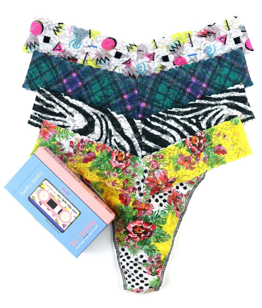 Hanky Panky Panties * | Decades Original Rise Thong 4-Pack Sales Hanky Panky 4 Decades