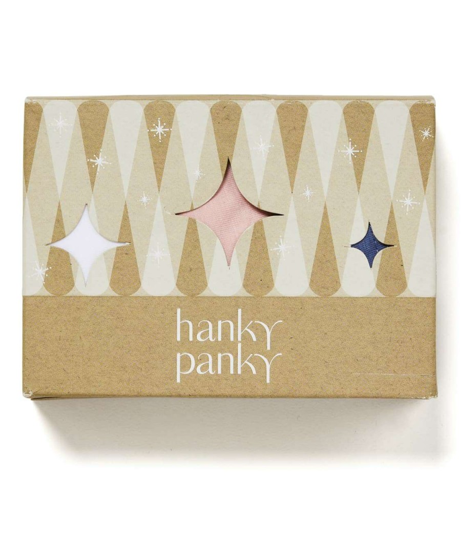 Hanky Panky Panties * | Supima Cotton Low Rise Thong 3-Pack Sales Hanky Panky White/Rosita/Indigo