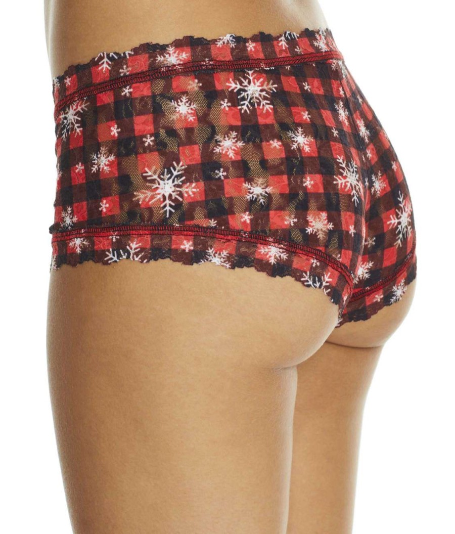 Hanky Panky Panties * | Home For The Holidays Lace Boyshort Cheap Hanky Panky Red Multi