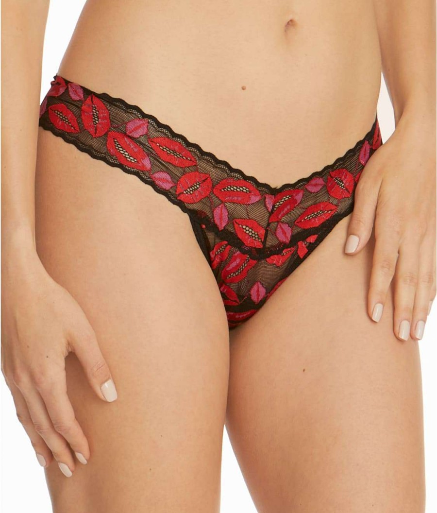 Hanky Panky Panties * | Kissing Low Rise Thong Online Hanky Panky Red Lips