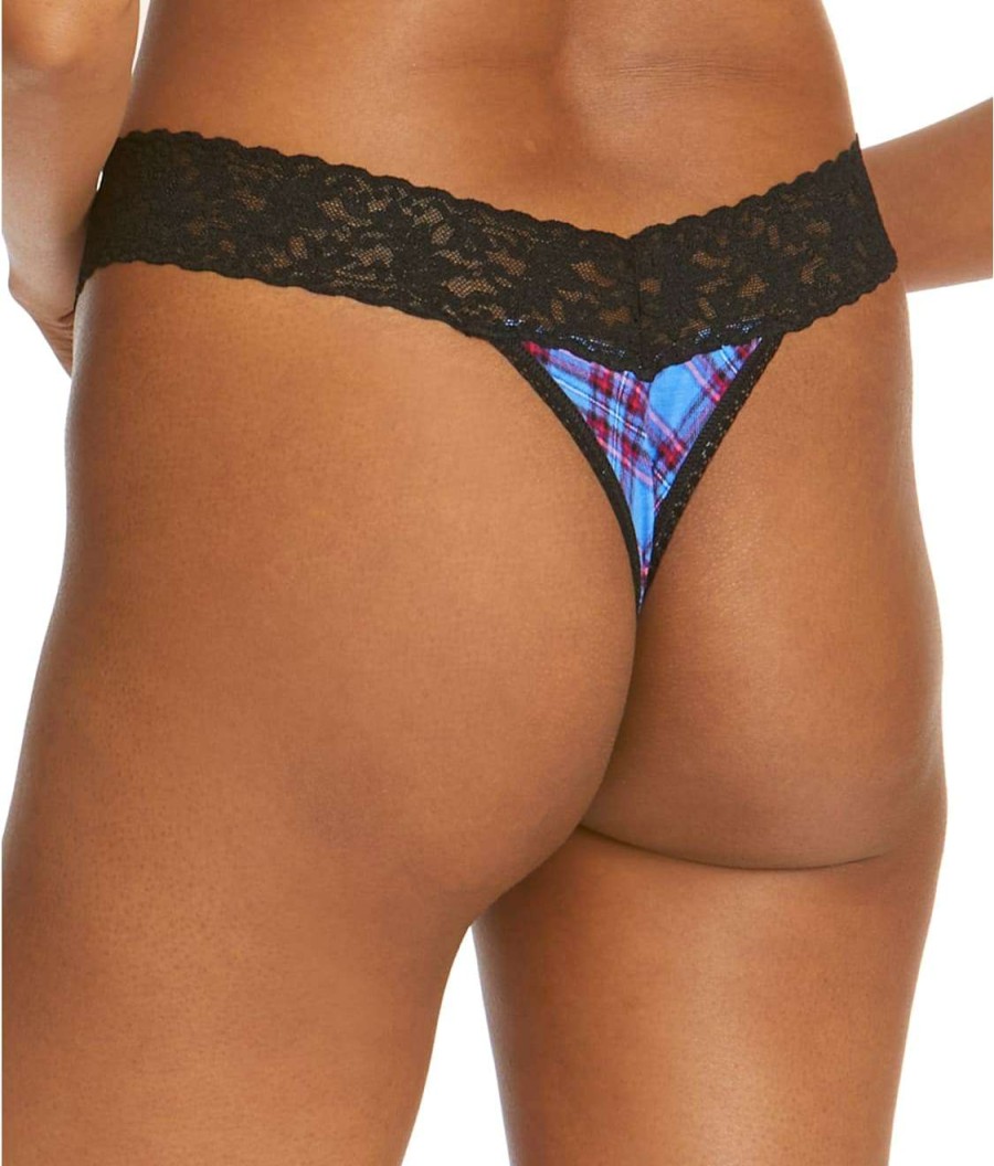 Hanky Panky Panties * | Twilight Plaid Original Rise Thong Online Hanky Panky Purple Multi