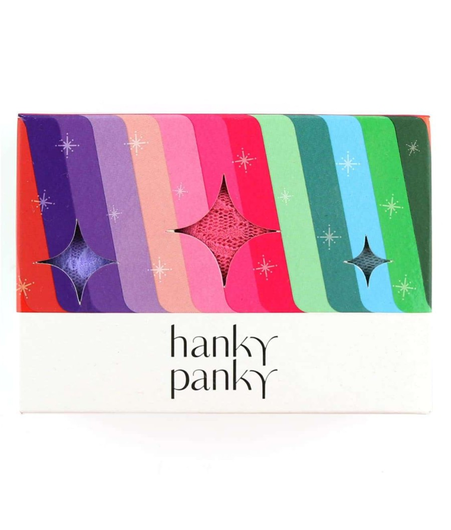 Hanky Panky Panties * | Signature Lace Original Rise Thong 3-Pack Cheap Hanky Panky Blue / Pink / Purple