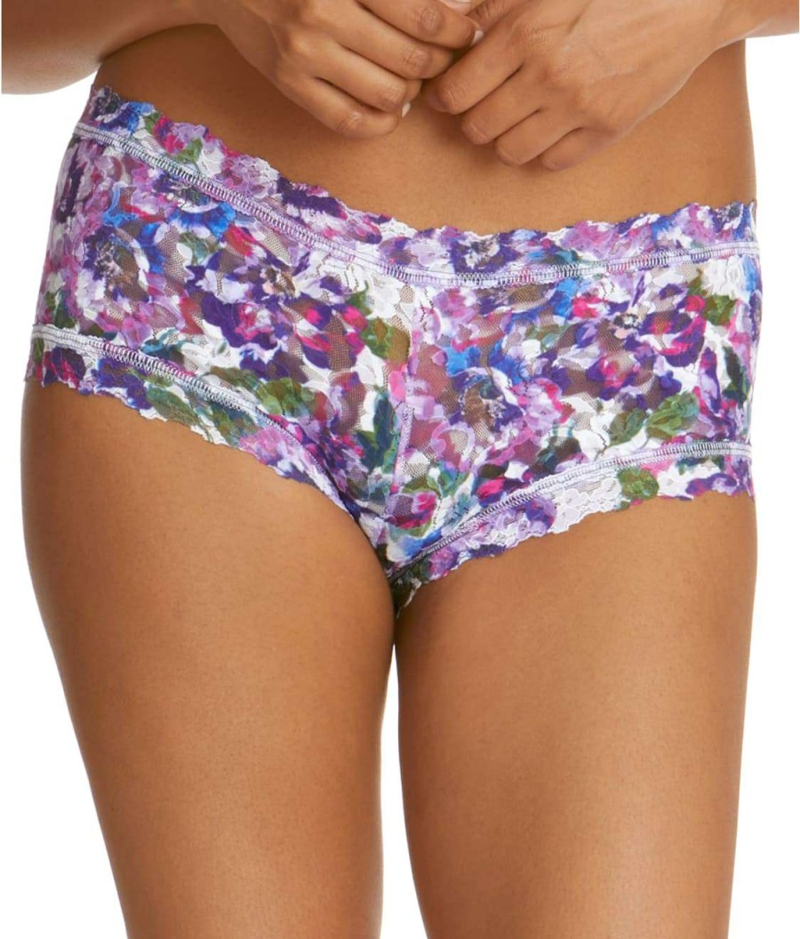 Hanky Panky Panties * | Purple Pansy Lace Boyshort Discount Hanky Panky Purple Multi