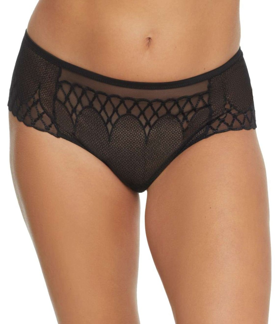 Panties * | Vya Luxury Embroidered Thong Cheap Prima Donna Black