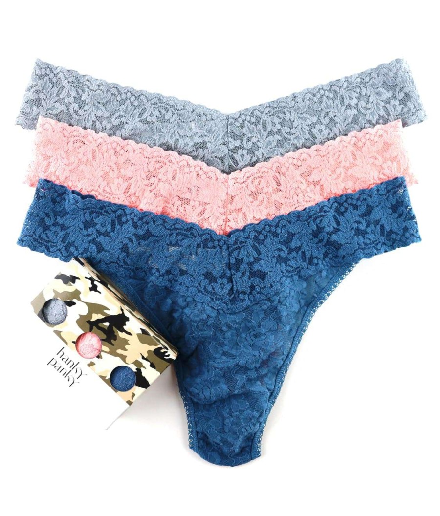 Hanky Panky Panties * | Signature Lace Original Rise Thong Fashion 3-Pack Online Hanky Panky