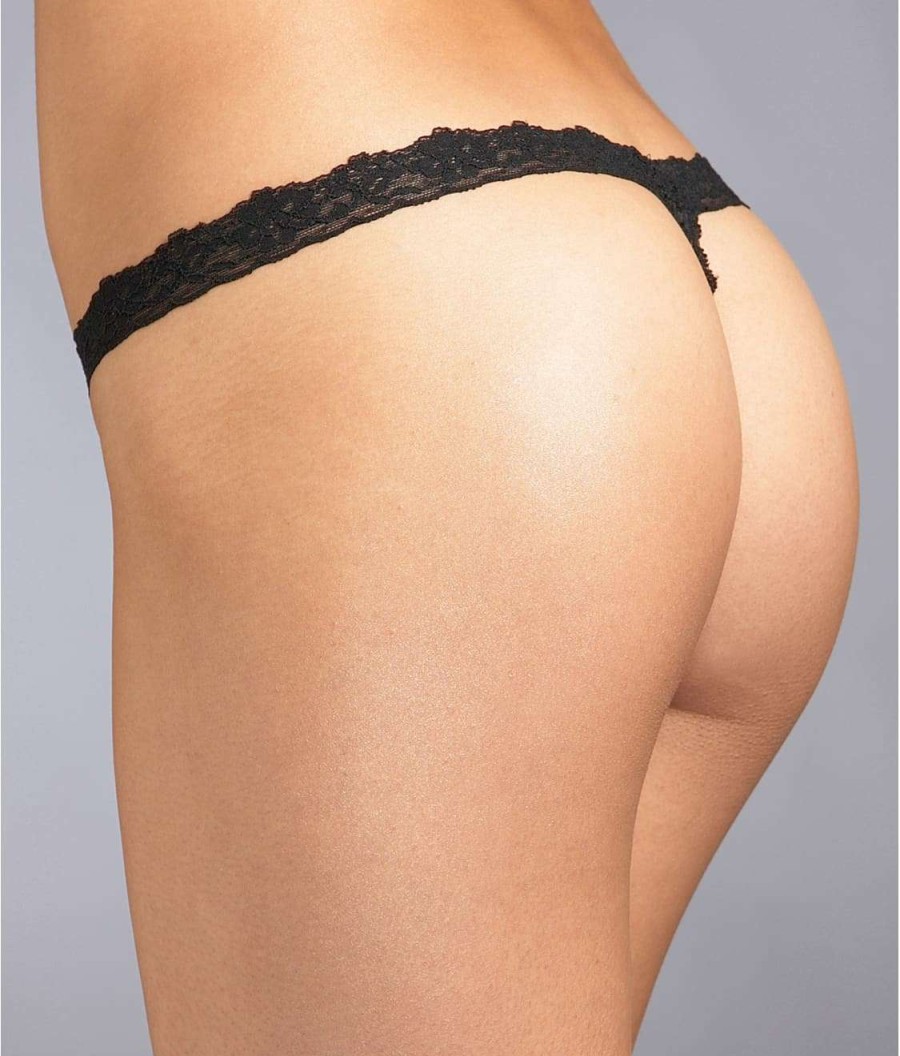 Hanky Panky Panties * | After Midnight Crotchless G-String Discount Hanky Panky Mocha / Black