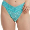 Hanky Panky Panties * | Leopard Cross-Dyed Lace Original Rise Thong Sales Hanky Panky Turquoise / White