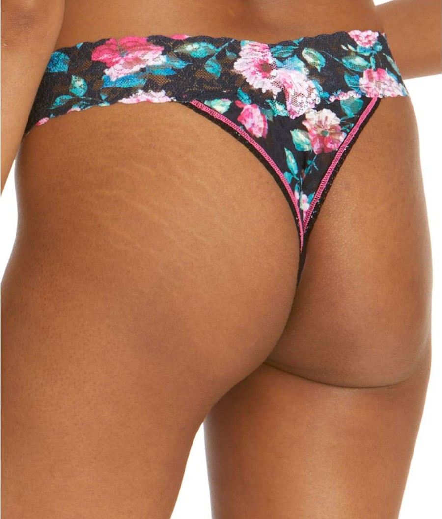 Hanky Panky Panties * | Damascus Original Rise Thong Discount Hanky Panky Black Floral