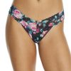 Hanky Panky Panties * | Damascus Low Rise Thong Online Hanky Panky Black Floral