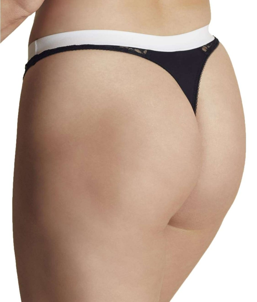 Panties * | Cotton & Lace Logo Thong Cheap Moi