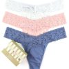 Hanky Panky Panties * | Supima Cotton Original Rise Thong 3-Pack Cheap Hanky Panky White/Pink/Indigo