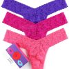 Hanky Panky Panties * | Signature Lace Low Rise Thong 3-Pack Online Hanky Panky Purple / Ruby / Pink