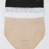 Hanky Panky Panties * | Supima Cotton French Cut Brief 3-Pack Discount Hanky Panky Black / White / Chai