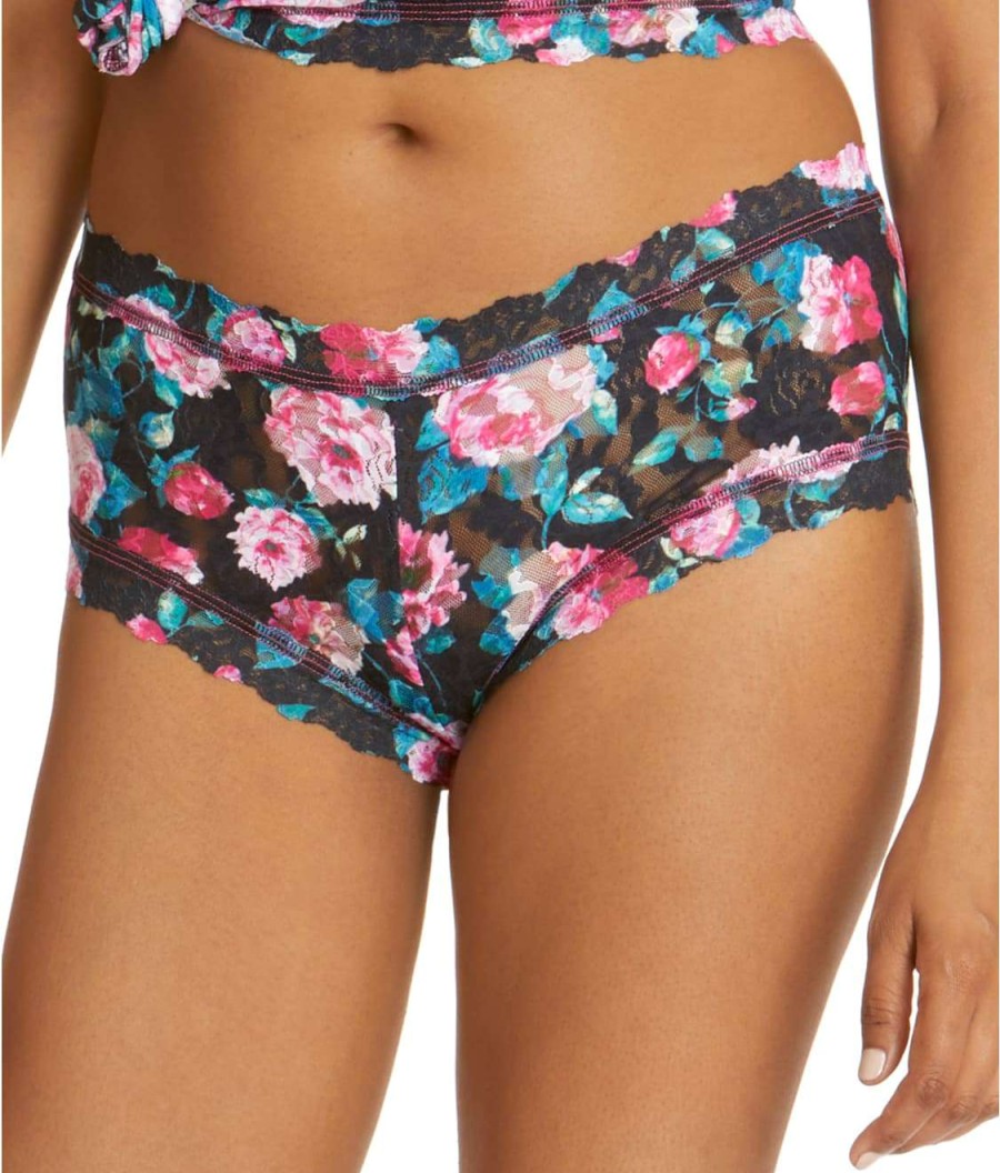 Hanky Panky Panties * | Damascus Boyshort Cheap Hanky Panky Black Floral