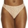 Panties * | Soft Stretch Printed Thong Cheap Chantelle Natural Leopard