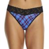 Hanky Panky Panties * | Twilight Plaid Low Rise Thong Cheap Hanky Panky Purple Multi