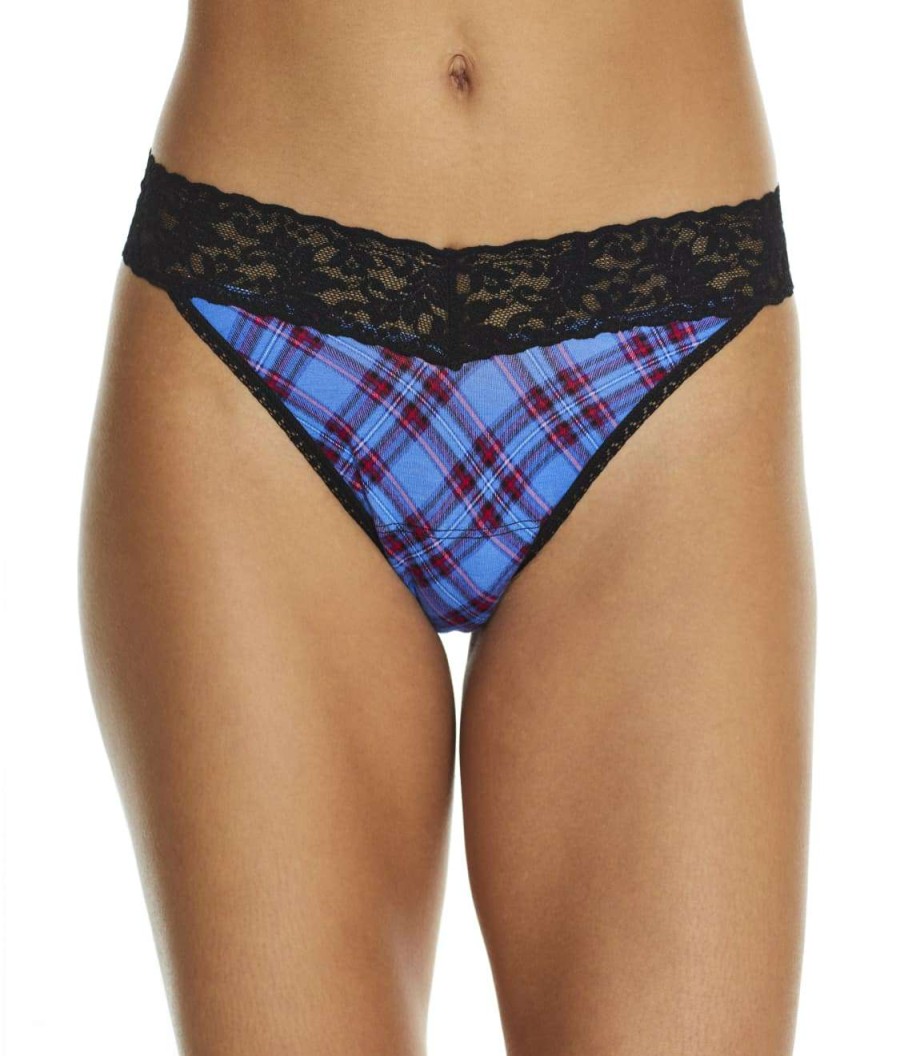 Hanky Panky Panties * | Twilight Plaid Low Rise Thong Cheap Hanky Panky Purple Multi