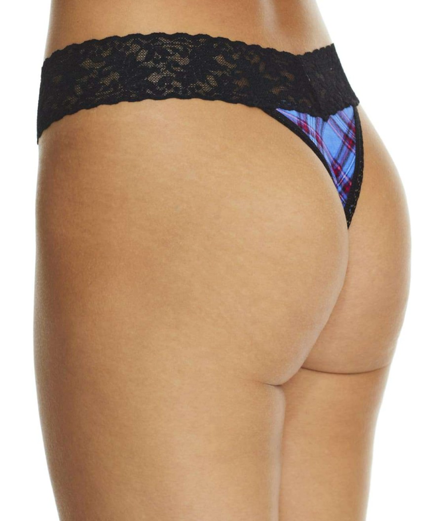 Hanky Panky Panties * | Twilight Plaid Low Rise Thong Cheap Hanky Panky Purple Multi