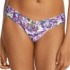 Hanky Panky Panties * | Purple Pansy Low Rise Thong Online Hanky Panky Purple Multi