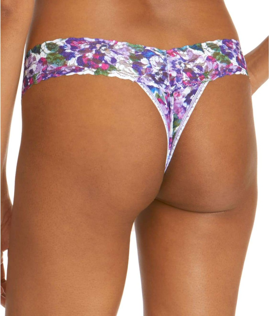 Hanky Panky Panties * | Purple Pansy Low Rise Thong Online Hanky Panky Purple Multi